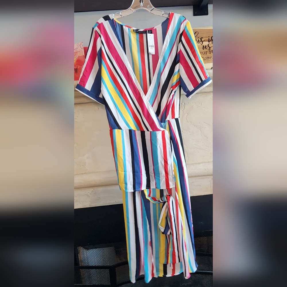 Multicolor high-low shirt, New York & Company, size XL